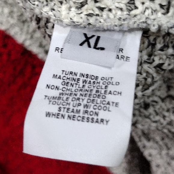 Relisted Soft Surroundings TurtuleNeck Sweater Womens XL Cream Red Boho Retro - Picture 8 of 9